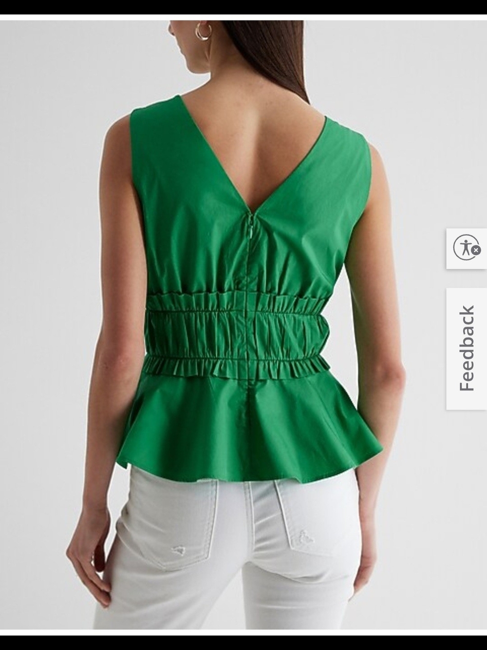 Express Emerald Green Peplum Top - Picture 3 of 7